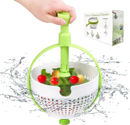Folding Drainer Basket & Salad Spinner – Spin-Dry Fruits and Vegetables