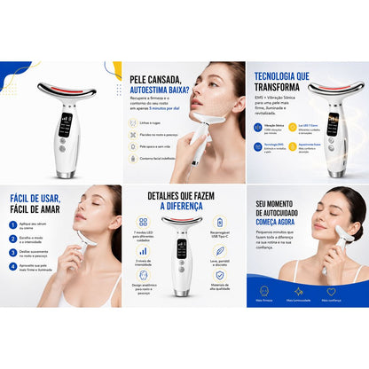 LiftGlow Aura™ – Massageador Facial LED 7 Cores