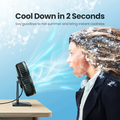 GAIATOP USB Desk Fan – Ultra Quiet, 4 Speeds, Adjustable Cooling