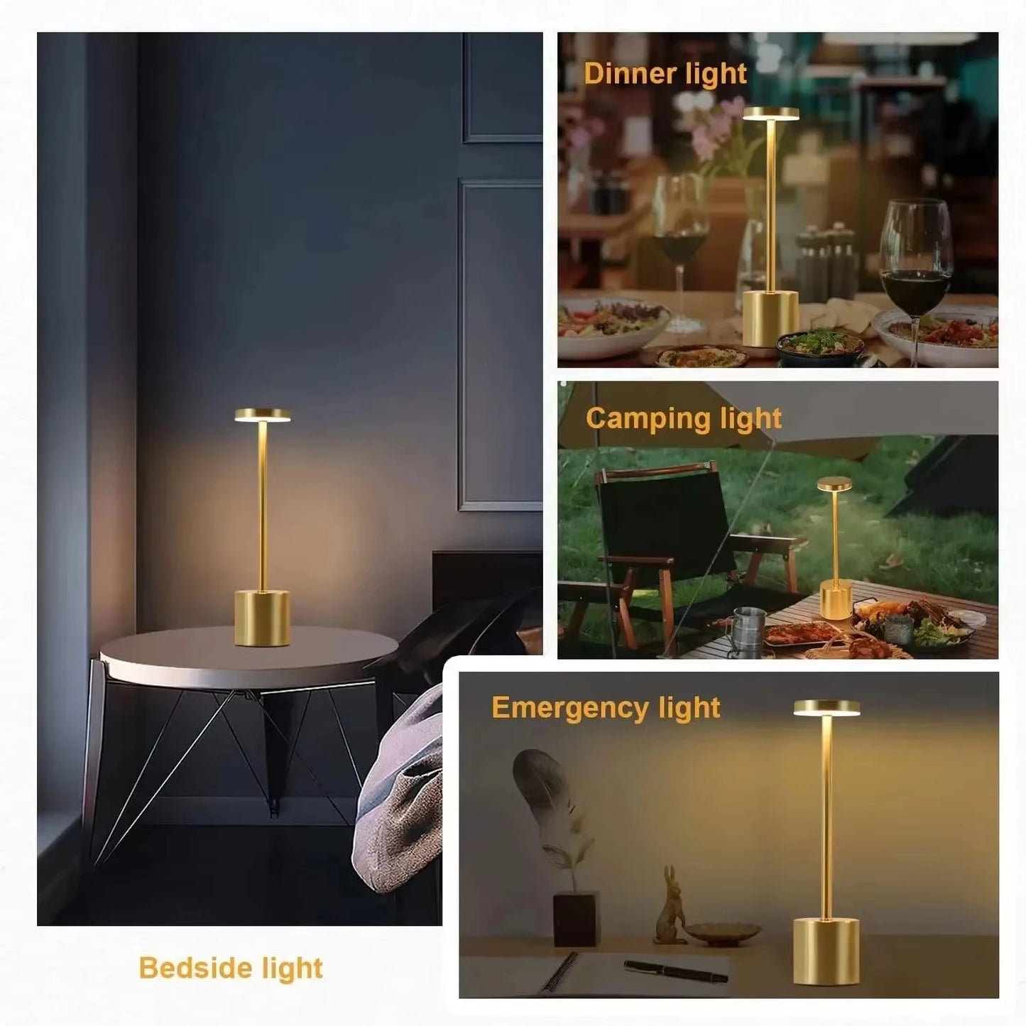 Simple Touch Sensor LED Table Lamp – Rechargeable & Elegant