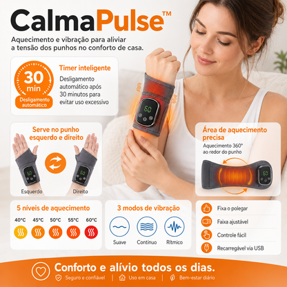 CalmaPulse™ Aquecimento e vibração para aliviar a tensão dos punhos e tornozelos no conforto de casa