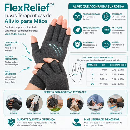 FlexRelief™ – Luvas Terapêuticas de Alívio para Mãos