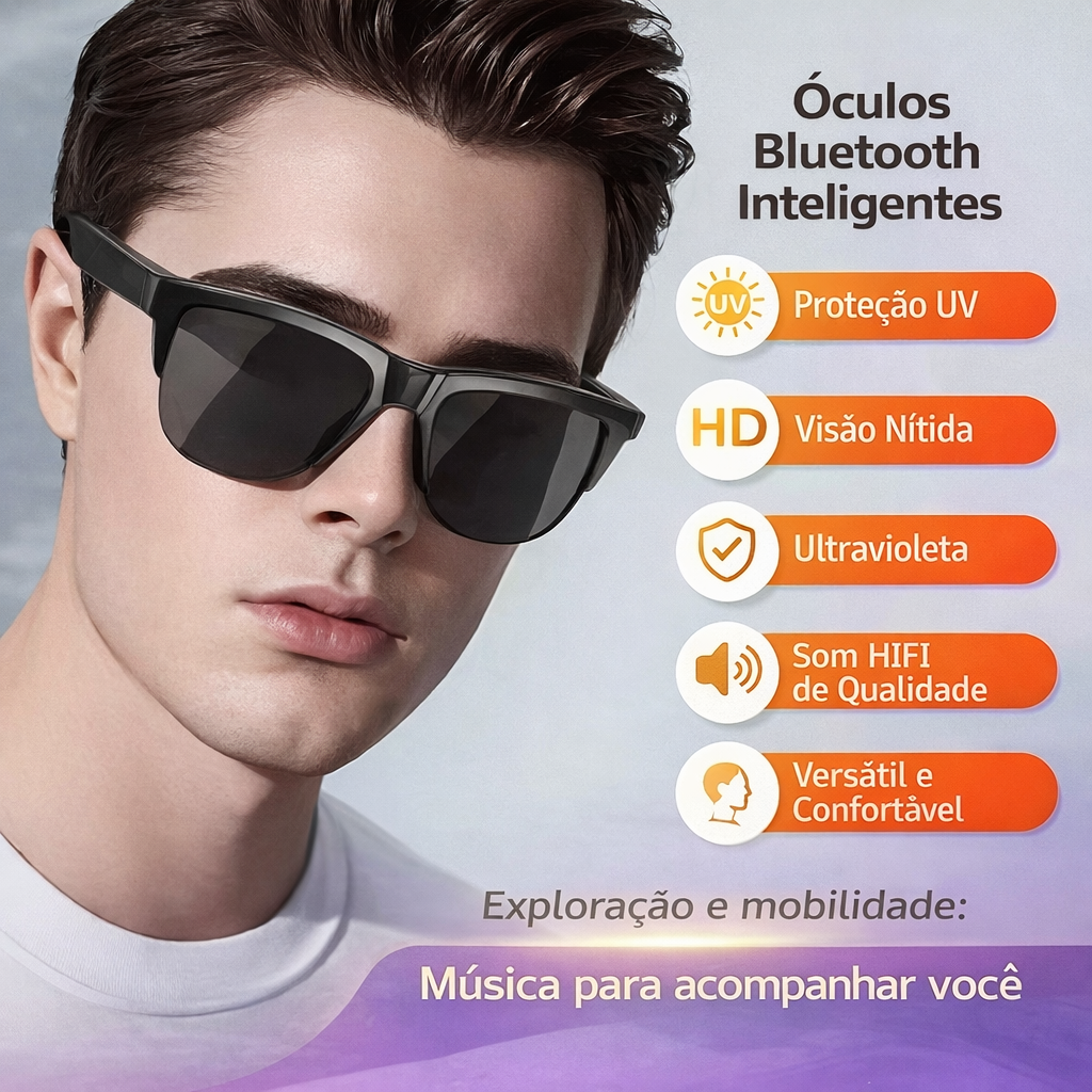 VisionBeat™ – Óculos Inteligentes com Áudio Bluetooth