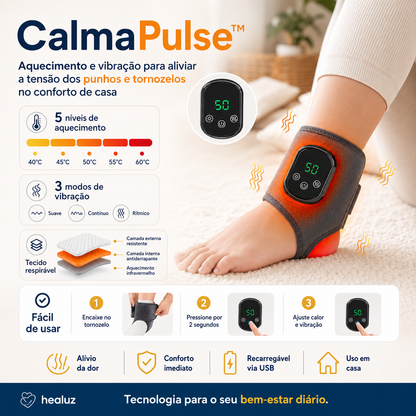 CalmaPulse™ Aquecimento e vibração para aliviar a tensão dos punhos e tornozelos no conforto de casa