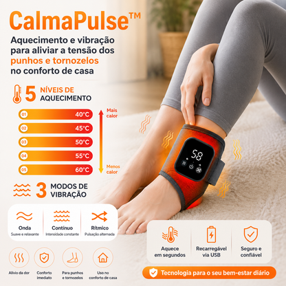 CalmaPulse™ Aquecimento e vibração para aliviar a tensão dos punhos e tornozelos no conforto de casa